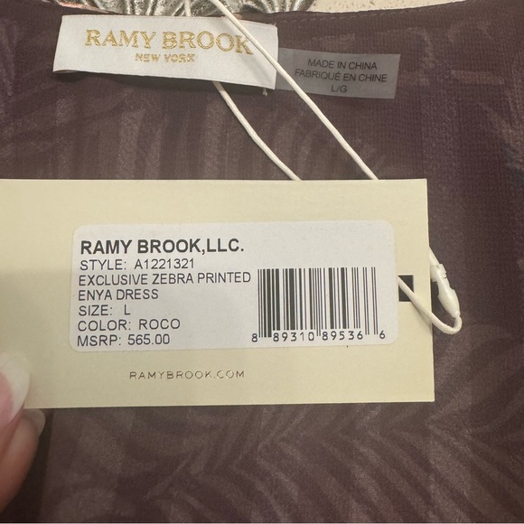 NWT Ramy Brook Enya Tiered Maxi Dress Zebra Printed - Picture 6 of 9